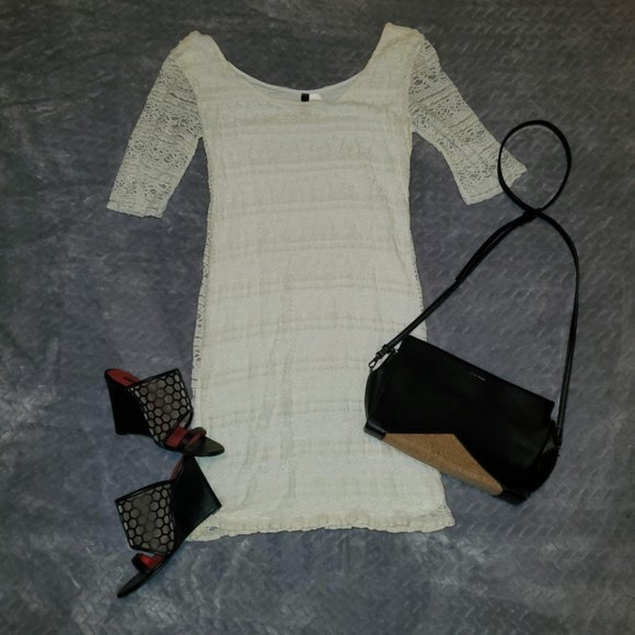 Divided Dresses & Skirts - 🌟Lovely ivory lacy H&M dress. Size: M